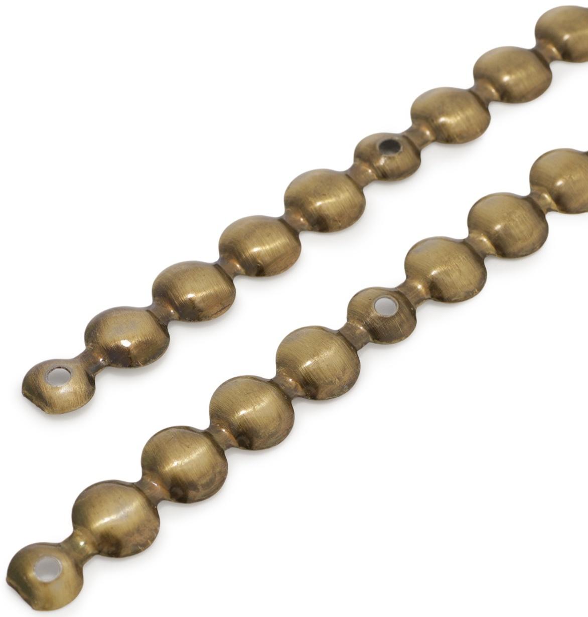 Лента декоративных гвоздей ТУНДРА, длина 1 м, 11×16 мм, бронза, 10 шт.