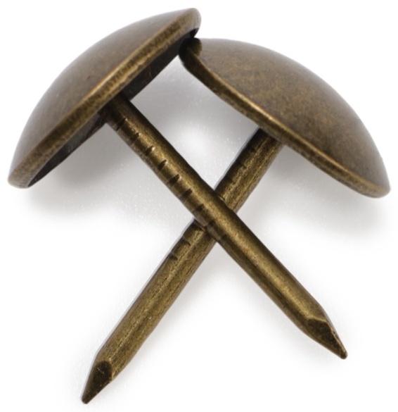 Лента декоративных гвоздей ТУНДРА, длина 1 м, 11×16 мм, бронза, 10 шт.