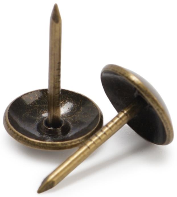 Лента декоративных гвоздей ТУНДРА, длина 1 м, 11×16 мм, бронза, 10 шт.