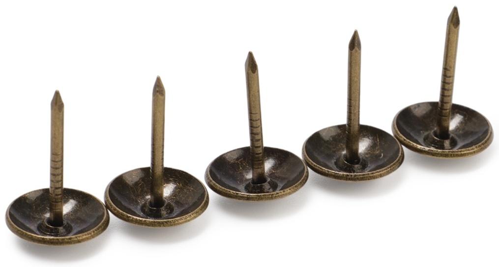 Лента декоративных гвоздей ТУНДРА, длина 1 м, 11×16 мм, бронза, 10 шт.