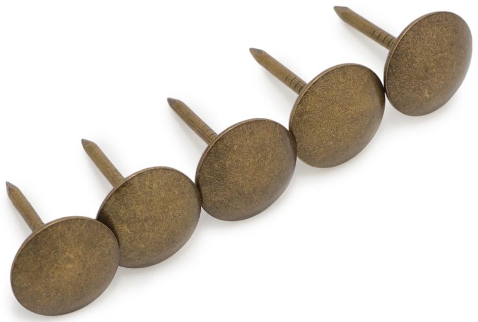 Лента декоративных гвоздей ТУНДРА, длина 1 м, 11×16 мм, бронза, 10 шт.