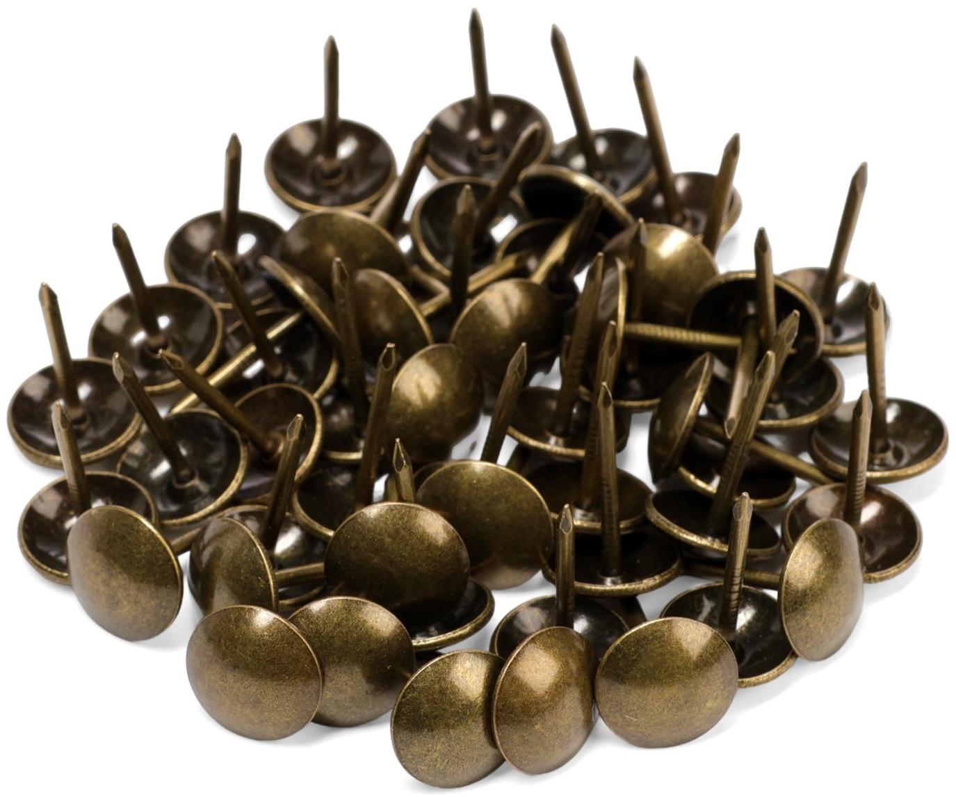 Лента декоративных гвоздей ТУНДРА, длина 1 м, 11×16 мм, бронза, 10 шт.