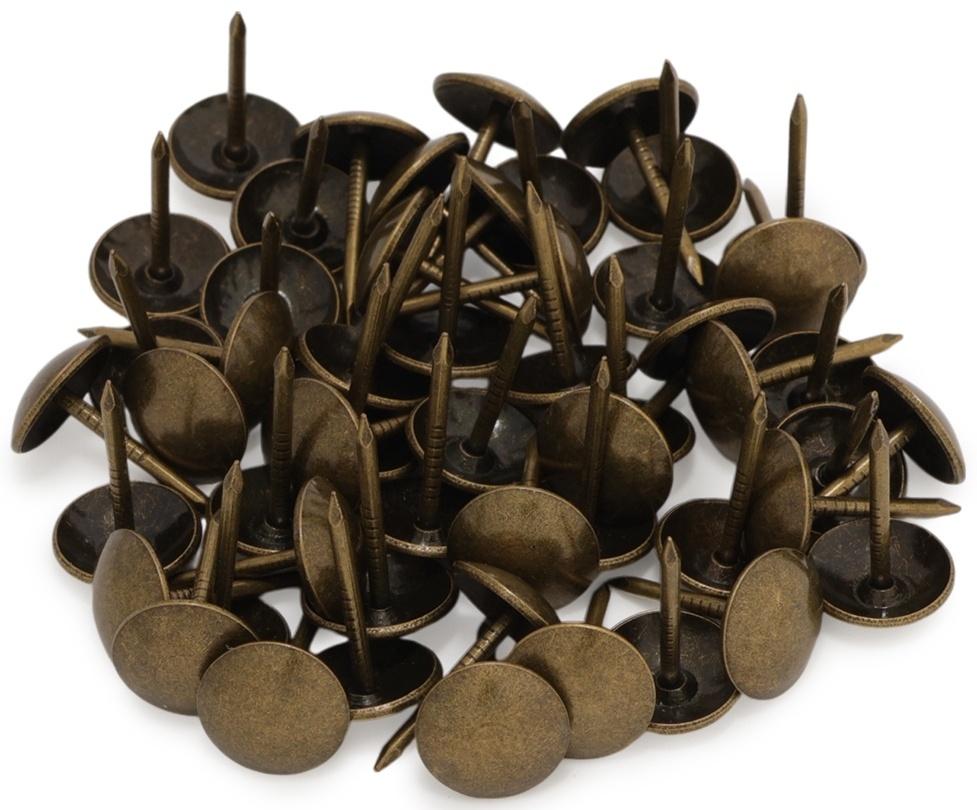 Лента декоративных гвоздей ТУНДРА, длина 1 м, 11×16 мм, бронза, 10 шт.