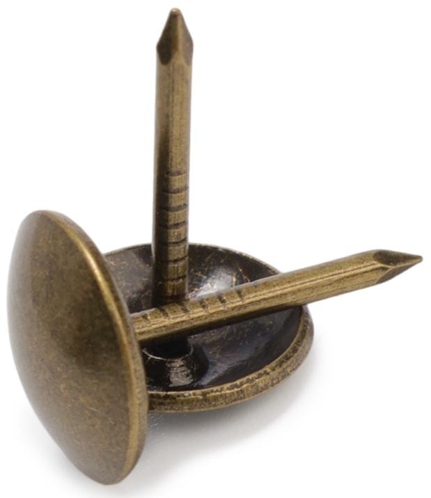 Лента декоративных гвоздей ТУНДРА, длина 1 м, 11×16 мм, бронза, 10 шт.