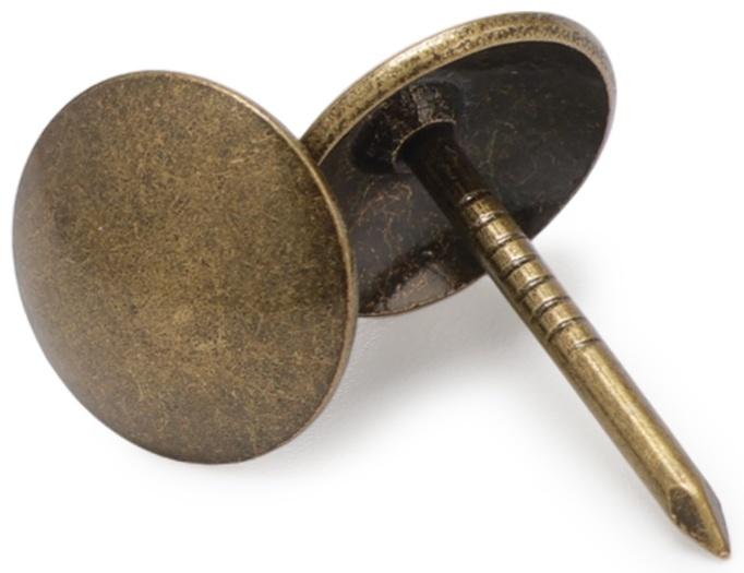 Лента декоративных гвоздей ТУНДРА, длина 1 м, 11×16 мм, бронза, 10 шт.