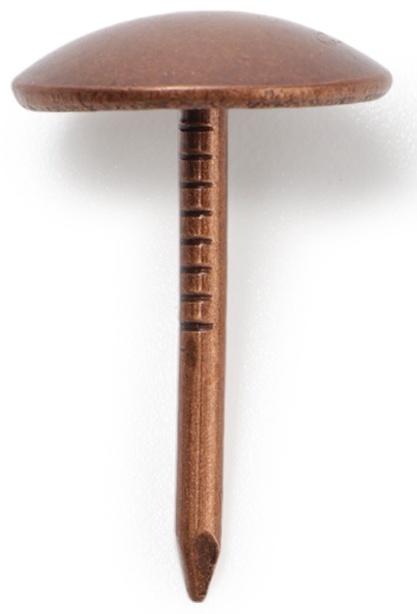 Лента декоративных гвоздей ТУНДРА, длина 1 м, 11×16 мм, медь, 10 шт.