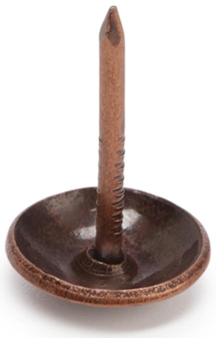 Лента декоративных гвоздей ТУНДРА, длина 1 м, 11×16 мм, медь, 10 шт.