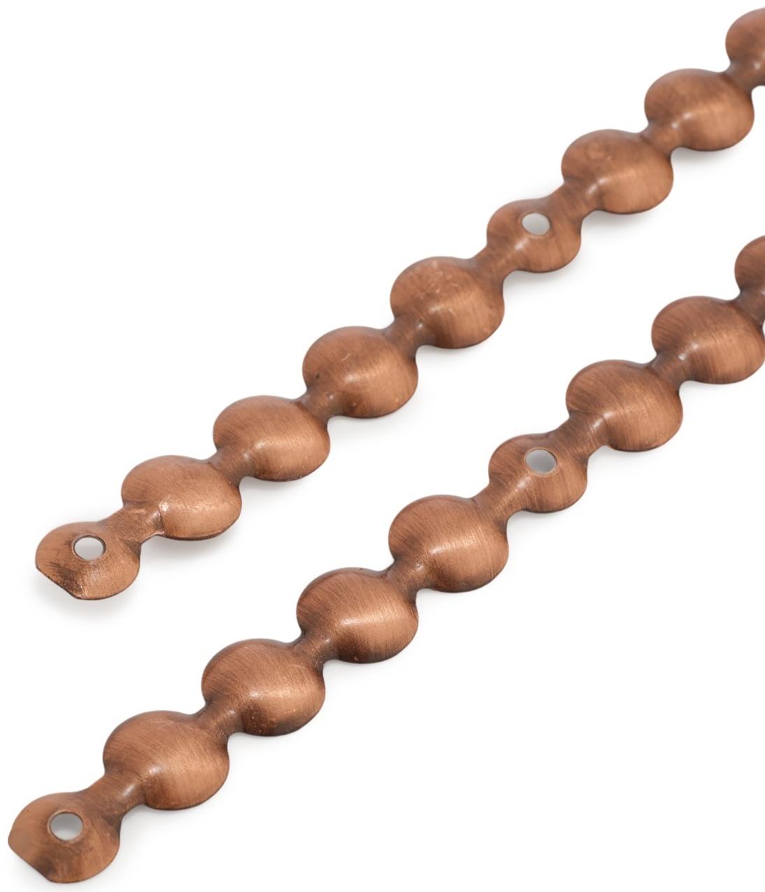 Лента декоративных гвоздей ТУНДРА, длина 1 м, 11×16 мм, медь, 10 шт.