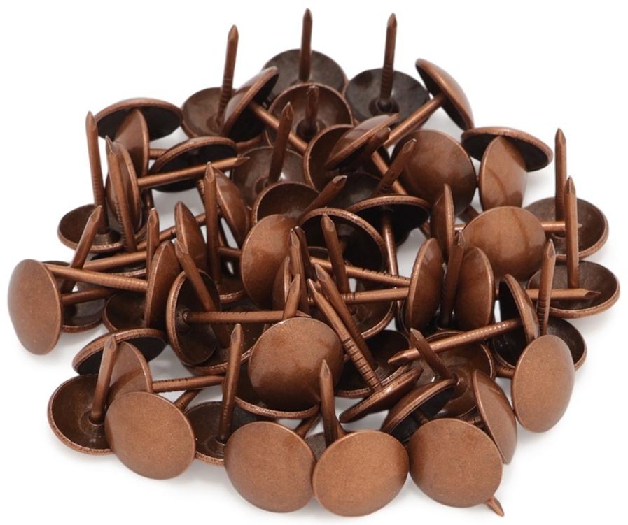 Лента декоративных гвоздей ТУНДРА, длина 1 м, 11×16 мм, медь, 10 шт.