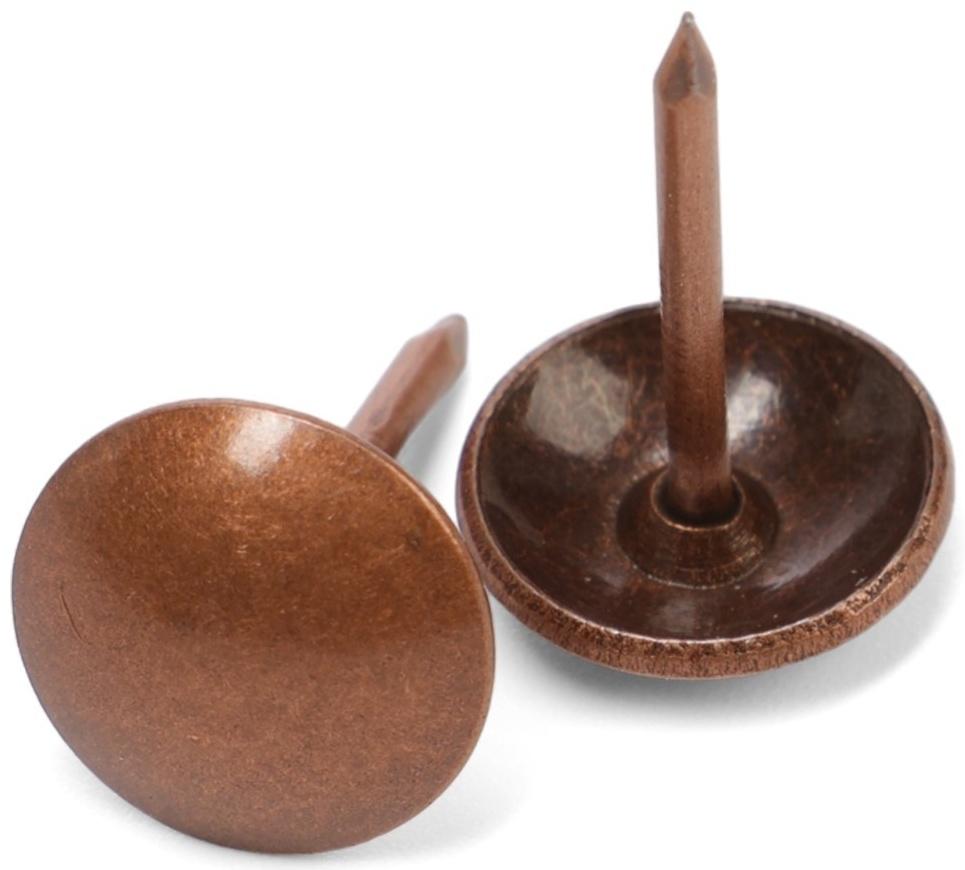 Лента декоративных гвоздей ТУНДРА, длина 1 м, 11×16 мм, медь, 10 шт.