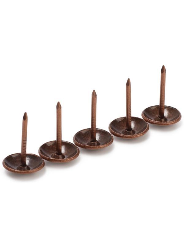 Лента декоративных гвоздей ТУНДРА, длина 1 м, 11×16 мм, медь, 10 шт.