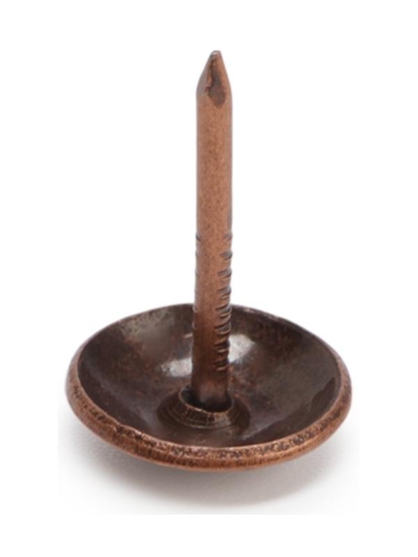 Лента декоративных гвоздей ТУНДРА, длина 1 м, 11×16 мм, медь, 10 шт.