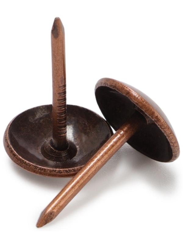 Лента декоративных гвоздей ТУНДРА, длина 1 м, 11×16 мм, медь, 10 шт.