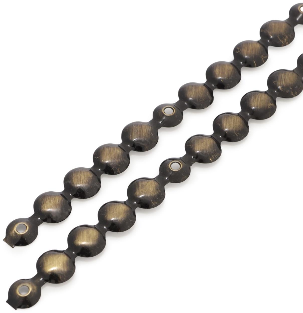 Лента декоративных гвоздей ТУНДРА, длина 1 м, 11×16 мм, античная бронза, 10 шт.