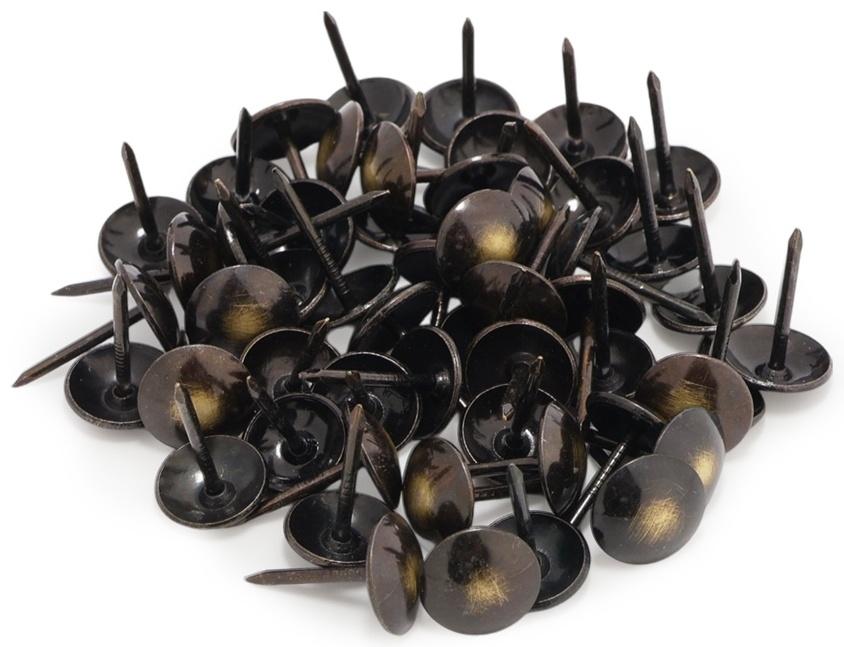 Лента декоративных гвоздей ТУНДРА, длина 1 м, 11×16 мм, античная бронза, 10 шт.