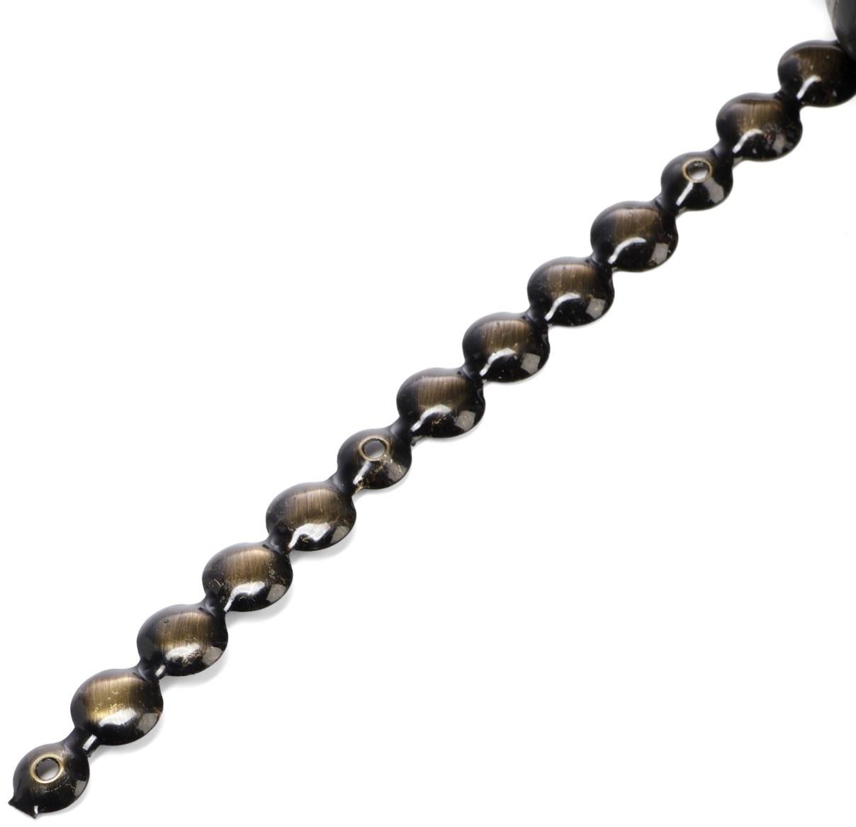 Лента декоративных гвоздей ТУНДРА, длина 1 м, 11×16 мм, античная бронза, 10 шт.