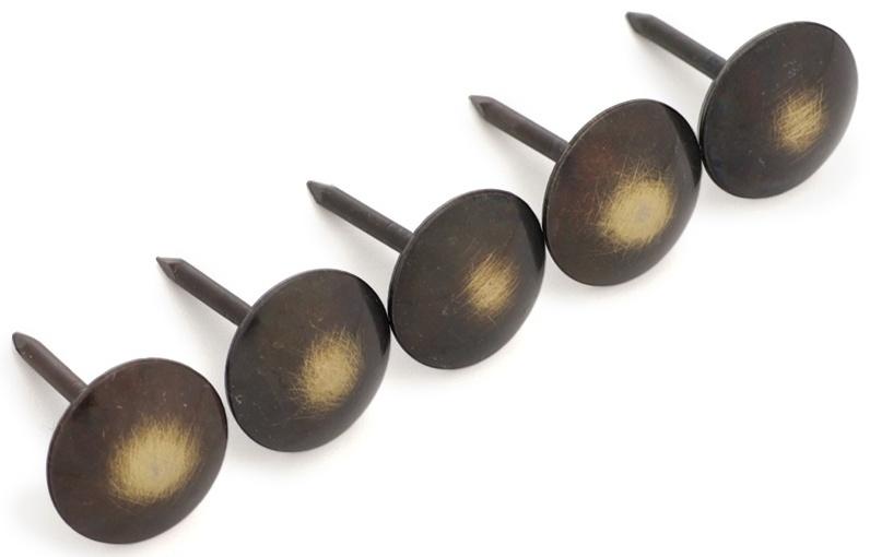 Лента декоративных гвоздей ТУНДРА, длина 1 м, 11×16 мм, античная бронза, 10 шт.