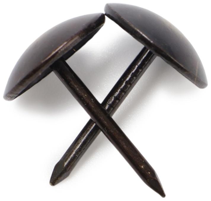 Лента декоративных гвоздей ТУНДРА, длина 1 м, 11×16 мм, античная бронза, 10 шт.