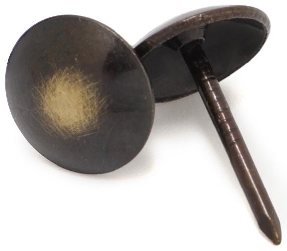 Лента декоративных гвоздей ТУНДРА, длина 1 м, 11×16 мм, античная бронза, 10 шт.