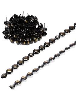 Лента декоративных гвоздей ТУНДРА, длина 1 м, 11×16 мм, античная бронза, 10 шт.