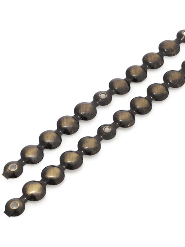 Лента декоративных гвоздей ТУНДРА, длина 1 м, 11×16 мм, античная бронза, 10 шт.