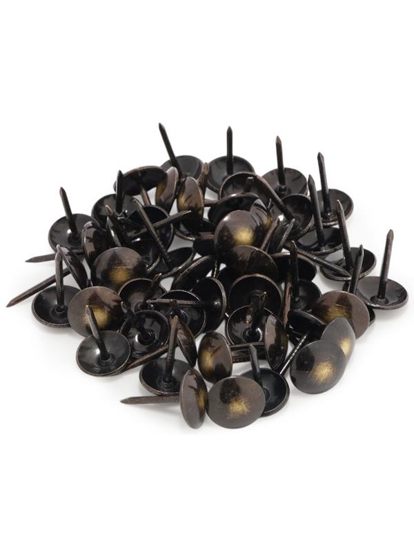 Лента декоративных гвоздей ТУНДРА, длина 1 м, 11×16 мм, античная бронза, 10 шт.