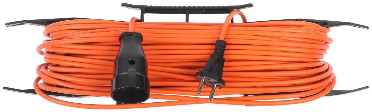 Удлинитель на рамке Luazon Lighting ECO, 1 розетка,ПВС 2х0.75, 6 А, 1300 Вт, IP 20, 40м, Оранжевый