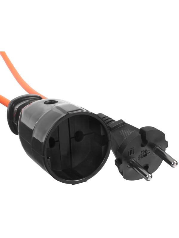 Удлинитель на рамке Luazon Lighting ECO, 1 розетка,ПВС 2х0.75, 6 А, 1300 Вт, IP 20, 50м, Оранжевый