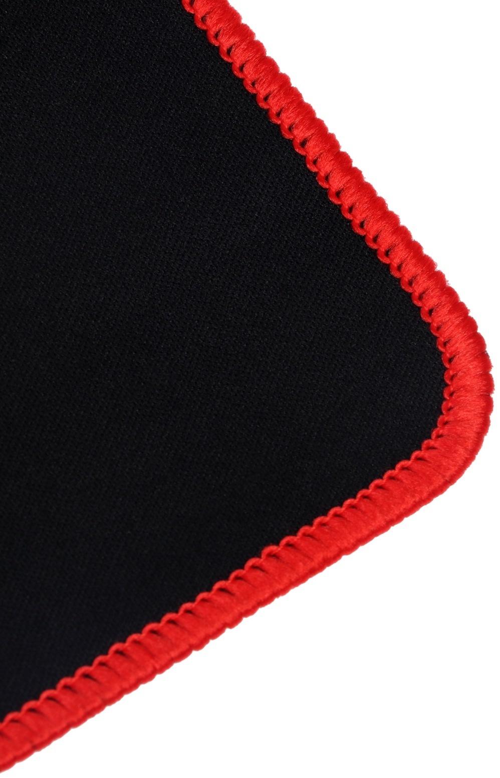 Коврик для мыши, игровой, 25×21×0.15 см, оверлок, чёрно-красный