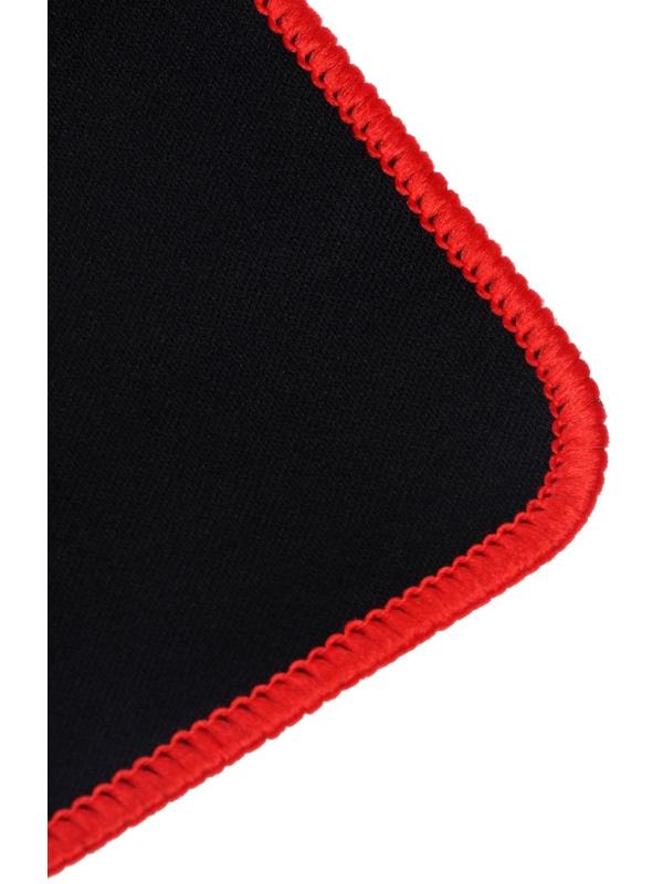 Коврик для мыши, игровой, 25×21×0.15 см, оверлок, чёрно-красный