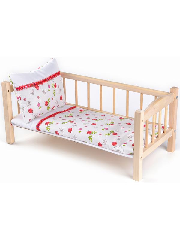 Кукольное постельное «Божьи коровки»: простынь, одеяло 46 × 36 см, подушка 23 × 17 см