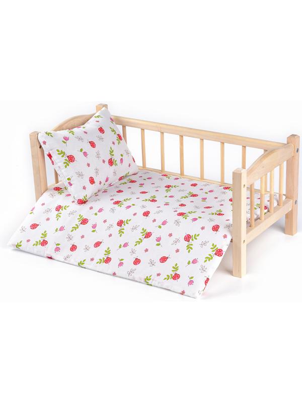 Кукольное постельное «Божьи коровки»: простынь, одеяло 46 × 36 см, подушка 23 × 17 см