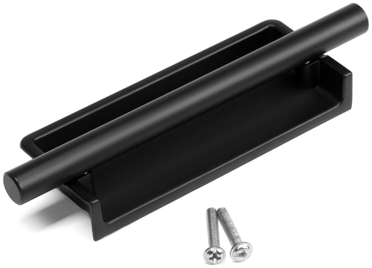 Ручка врезная, Hidden, мо 96 мм, чёрная