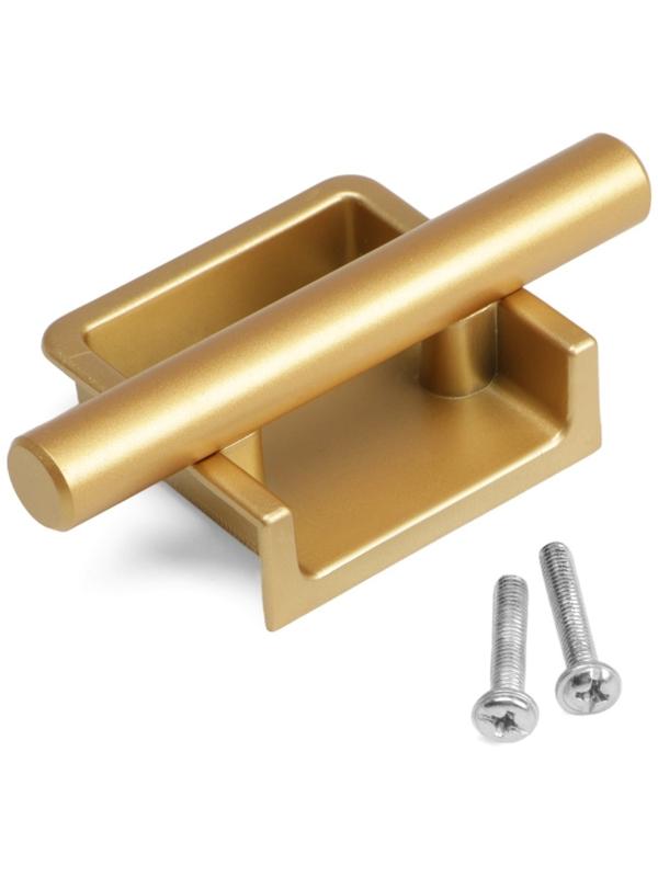 Ручка врезная, Hidden, мо 32 мм, цвет сатиновое золото