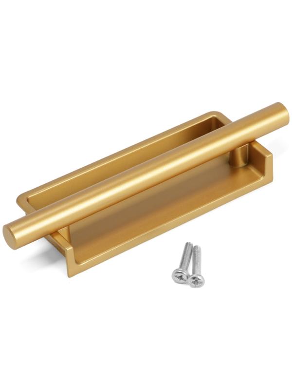 Ручка врезная, Hidden, мо 96 мм, цвет сатиновое золото