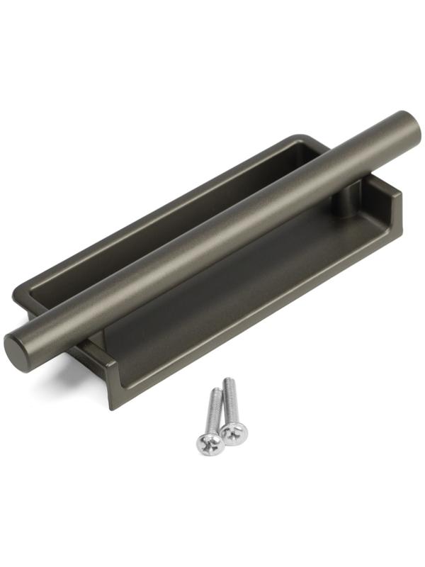 Ручка врезная, Hidden, мо 96 мм, тёмная, железо