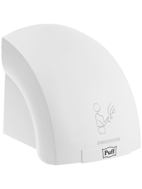 Сушилка для рук Puff-8975, 1.2 кВт, 220×190×225 мм, высокоскоростной, белый