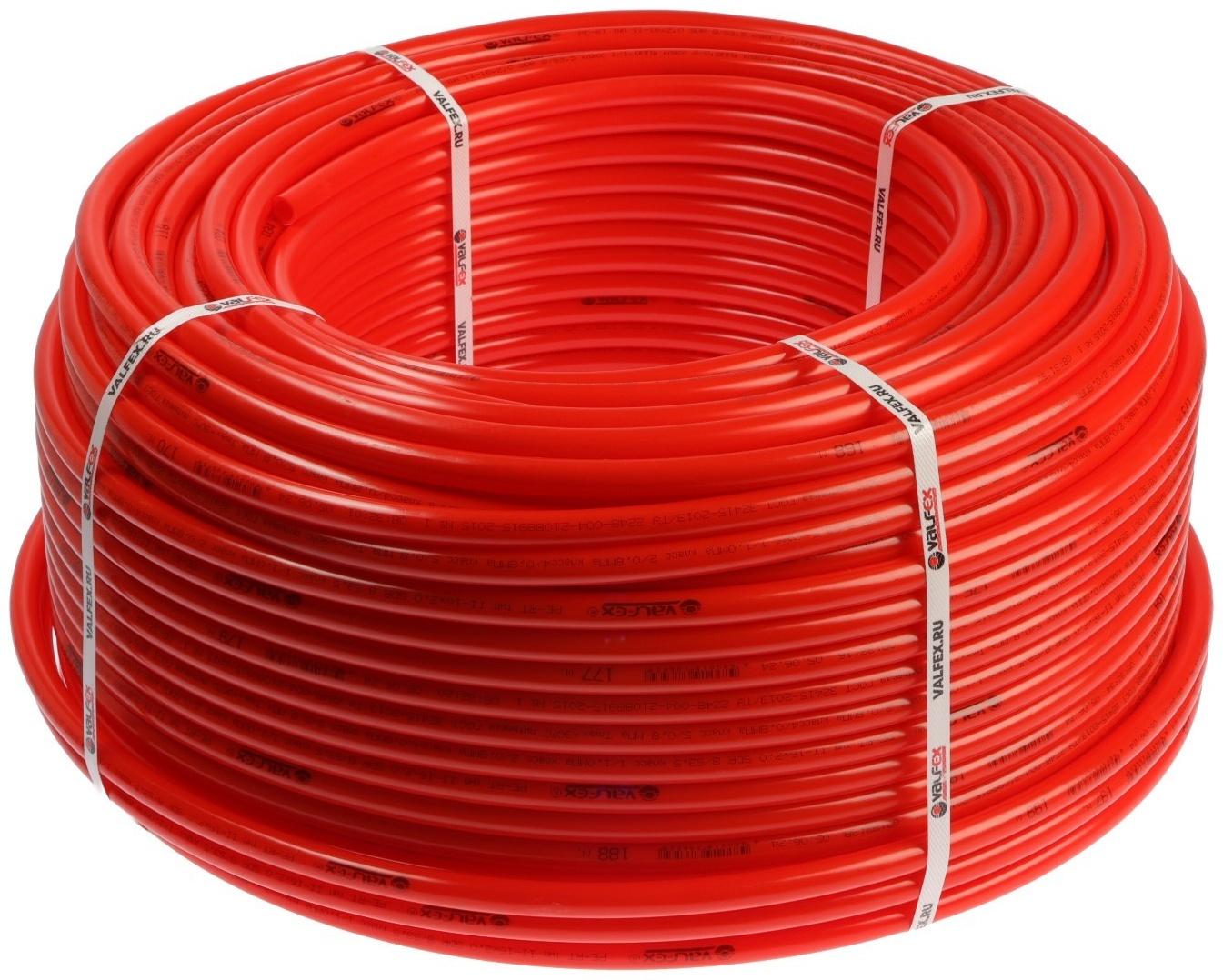 Труба из полиэтилена VALFEX, PE-RT, d=16×2 мм, бухта 200 м, для теплого пола, красная