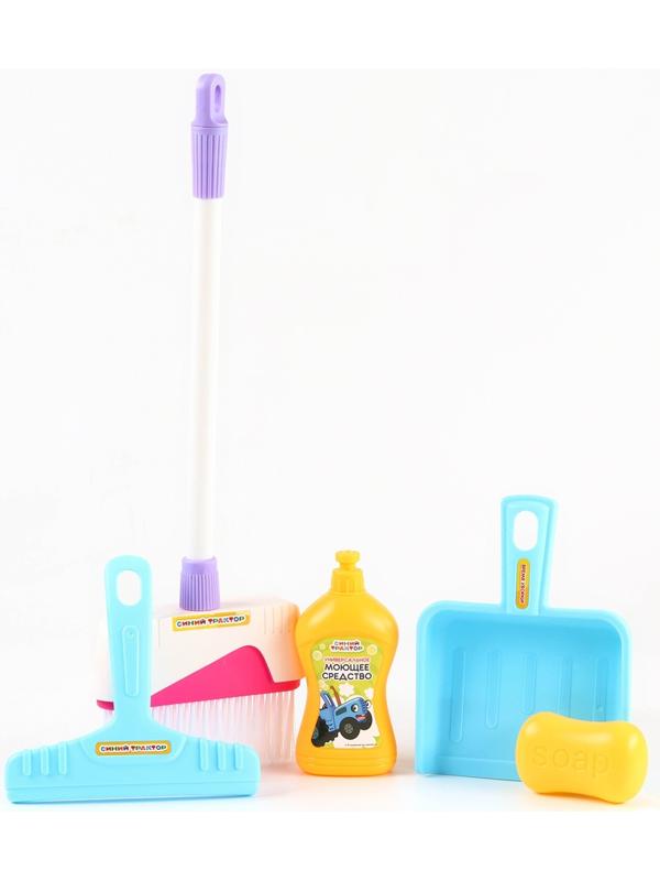 Игровой набор «Весёлая уборка», Синий трактор