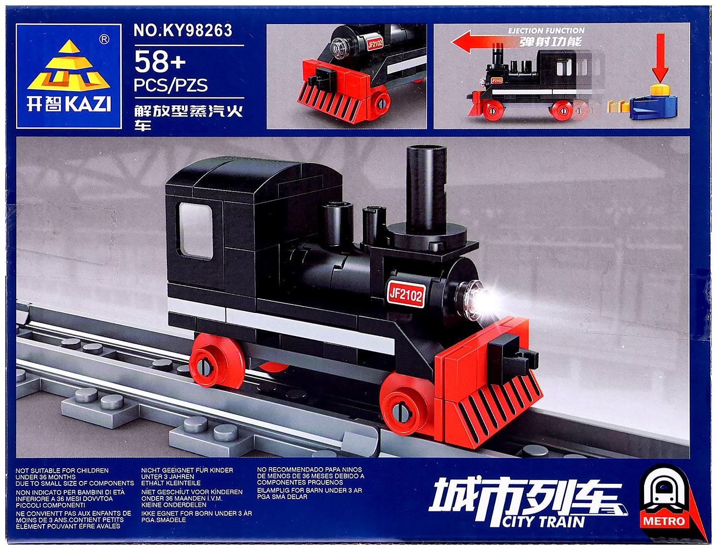 Конструктор «ЖД. Паровоз», с запуском, 58 деталей