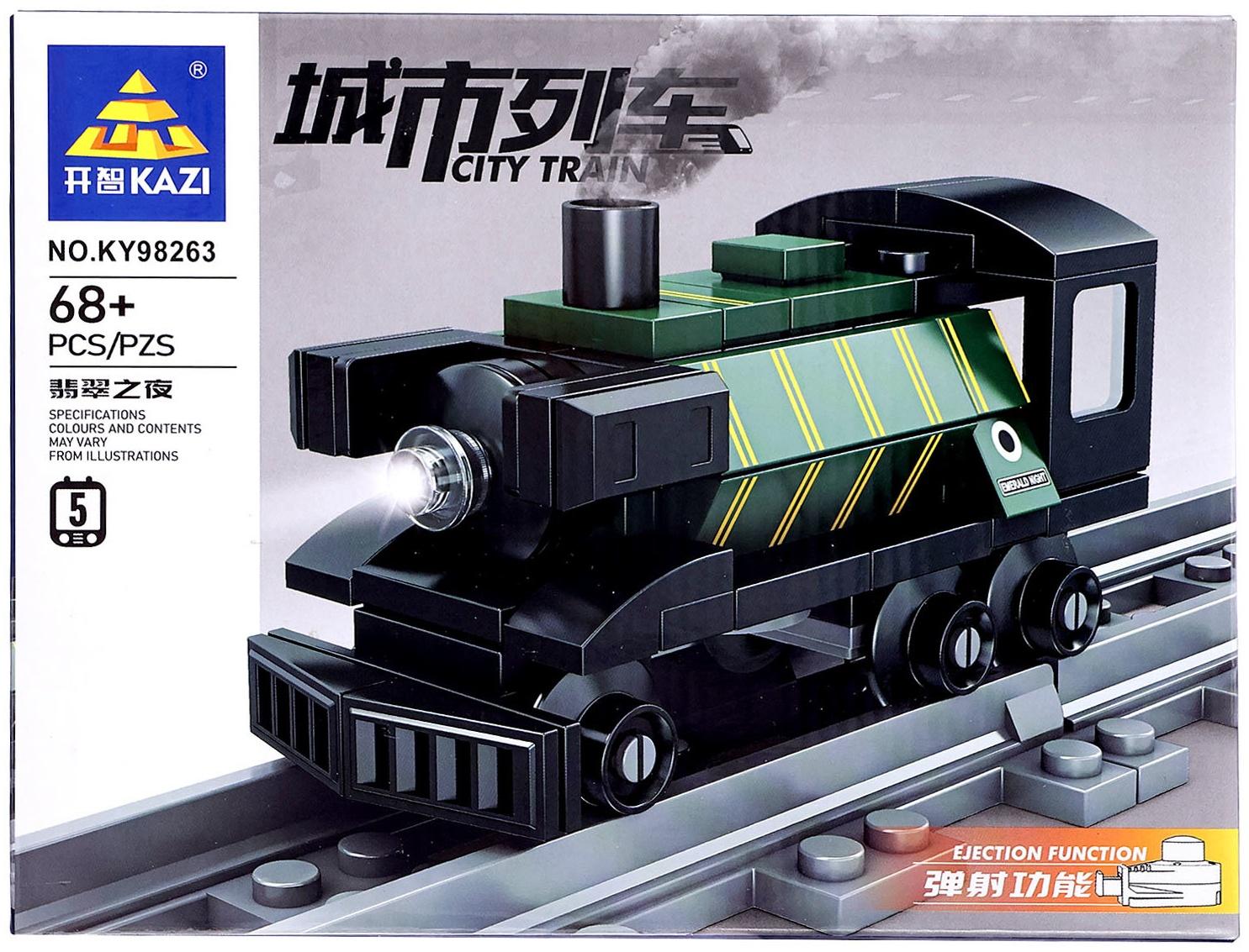 Конструктор «ЖД. Паровоз», с запуском, 68 деталей