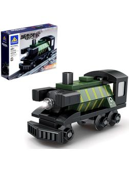 Конструктор «ЖД. Паровоз», с запуском, 68 деталей