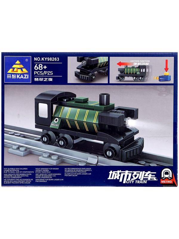 Конструктор «ЖД. Паровоз», с запуском, 68 деталей