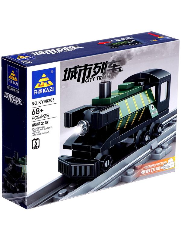 Конструктор «ЖД. Паровоз», с запуском, 68 деталей