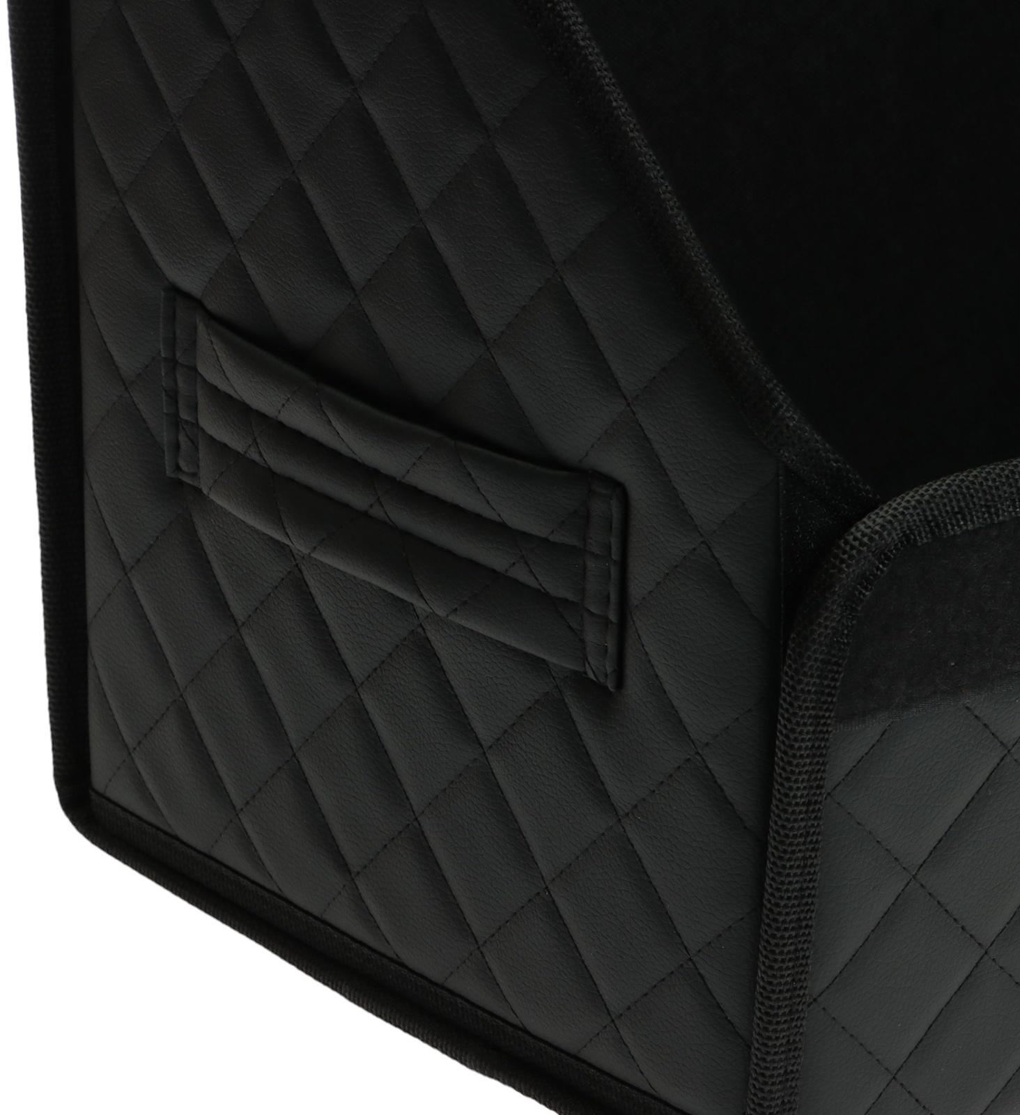 Органайзер кофр в багажник автомобиля Cartage саквояж, экокожа стеганая, 70х30х30 см, черный