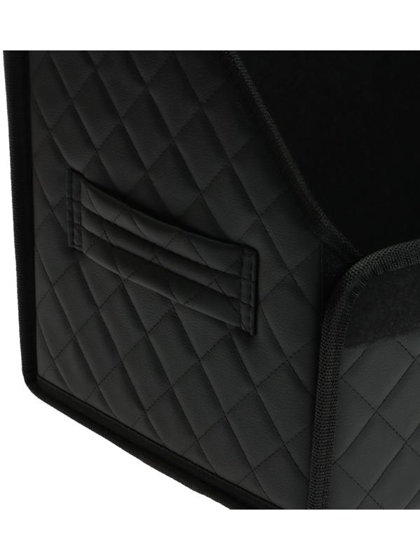 Органайзер кофр в багажник автомобиля Cartage саквояж, экокожа стеганая, 70х30х30 см, черный