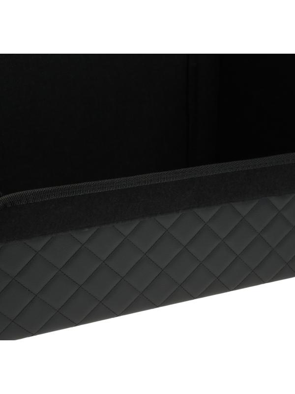 Органайзер кофр в багажник автомобиля Cartage саквояж, экокожа стеганая, 70х30х30 см, черный