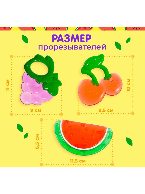 Набор «Охлаждающие прорезыватели для зубов», пищевой силикон, в кейсе, 3 шт.
