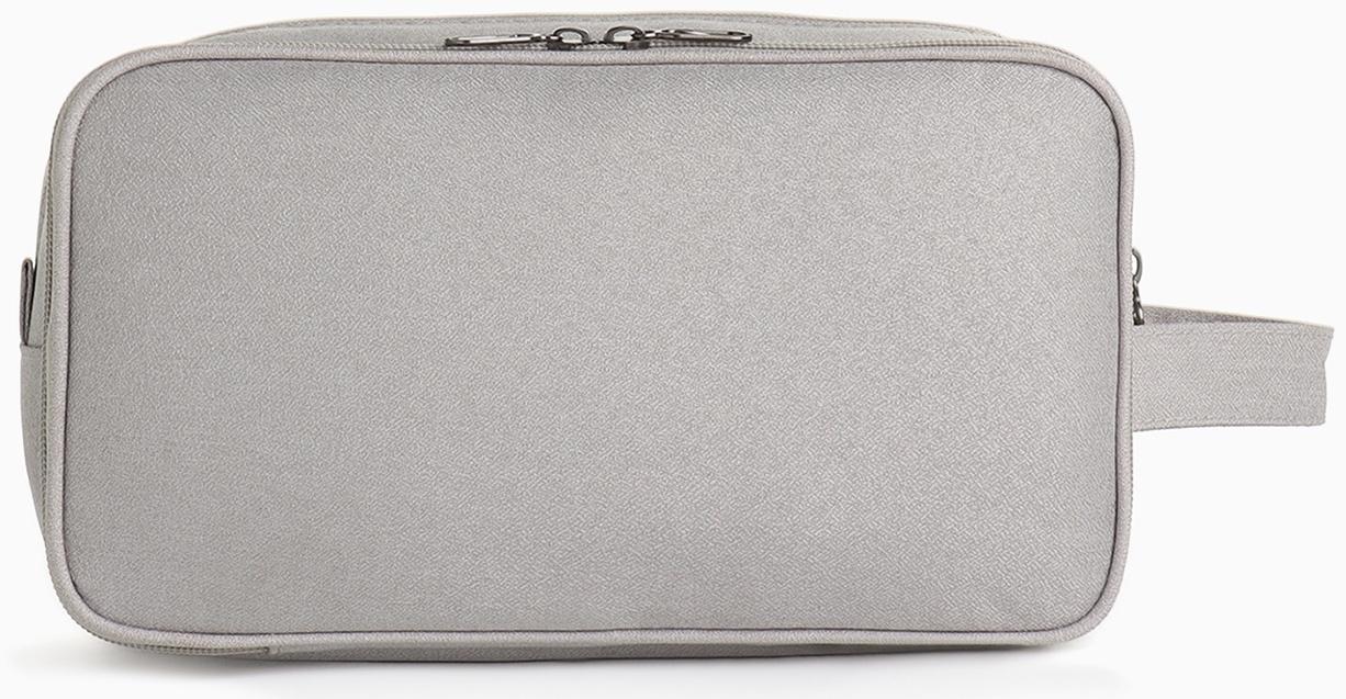 Косметичка дорожная на молнии с ручкой, с 3 отделами, Good trip, серая