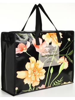 Сумка хозяйственная на молнии, цвет чёрный/разноцветный